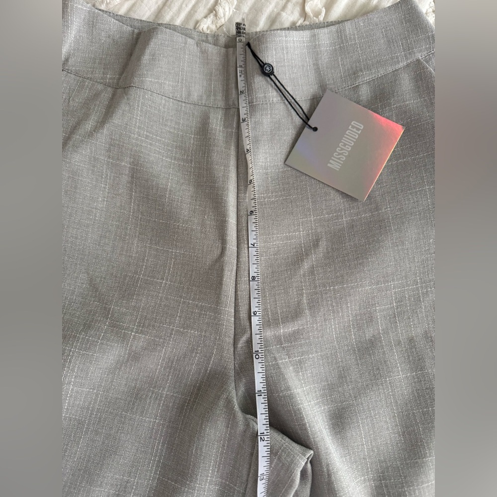 🆕 NWT MISSGUIDED Wide Leg Side-Zip Cropped Trouser • Gray • XS - Picture 15 of 16